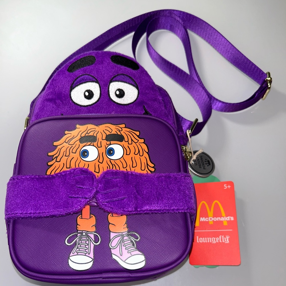 Loungefly Purple McDonald's Monster Kids Crossbody Bag - Picture 3 of 4